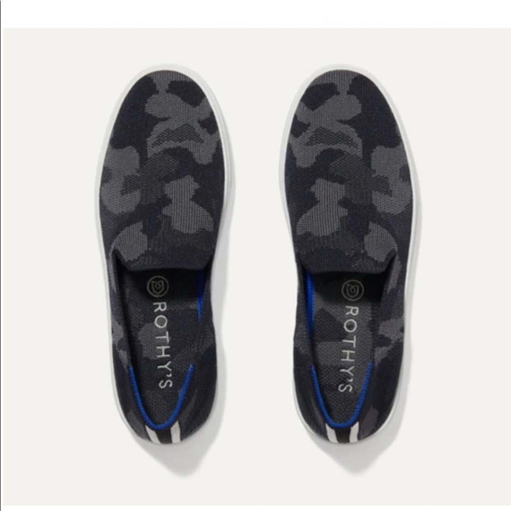 Rothy’s Sneakers slip ons Gray Camo Size 7.5